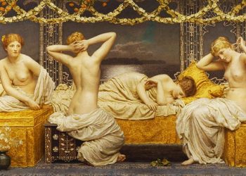 E florinjta dehëse dhe hiret joshëse të grave në pikturën “Një natë vere” nga Albert Moore