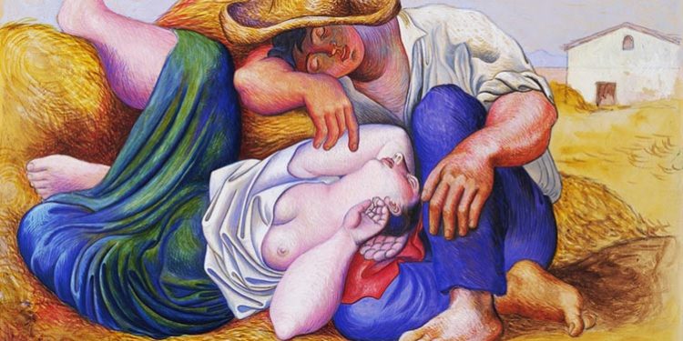 Pablo Picasso skaliti në pikturë “Fshatarët duke fjetur”, këtë prehjen të kurmeve pas dalldisë së epshit