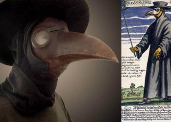 Kostumi i çuditshëm i Doktorit të Murtajës, manteli prej lëkure dhe kapelja me sqep të gjatë