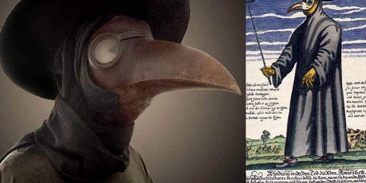 Kostumi i çuditshëm i Doktorit të Murtajës, manteli prej lëkure dhe kapelja me sqep të gjatë