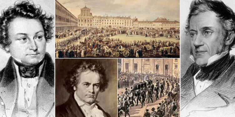 Elegjia në funeralin e Ludwig van Bethoven, shkruar nga Franz Grillparzer dhe interpretuar nga Heinrich Anschütz