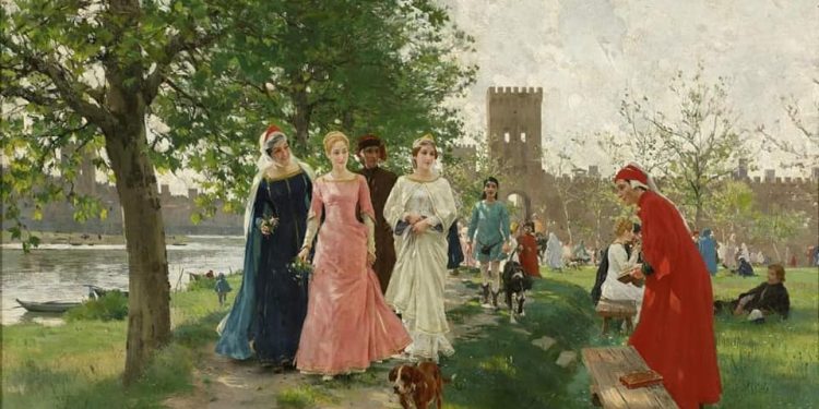 “Dante Aligeri takohet me Beatriçen”, dashuria e përkorë që u skalit në zemra dhe u përjetësua në art