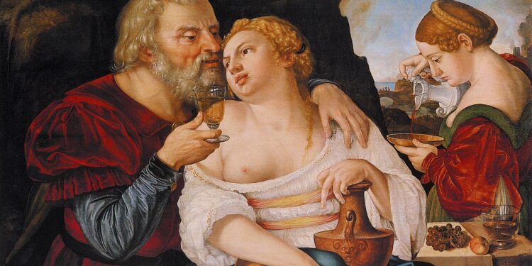 Art dhe histori nga Zanafilla. Loti dhe komploti i vajzave për të dehur të atin dhe për kryer marrëdhënie me të