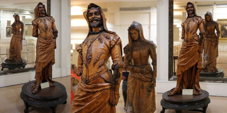 “Mefistofeli dhe Margareta”, e mira dhe e keqja te Fausti i Goethe, në një skulpturë në dru nga një autor i panjohur