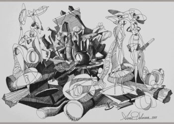 Vizatimet me stilolaps të Avni Delvinës, mjeshtëria që i jep trajtë kaosit përmes kompozimit të vijëzuar