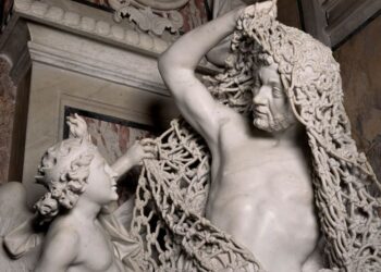 Alegoria e Biblës në skulpturën e gjenovezit, Francesco Queirolo, shekulli 18-të dhe rrjeta delikate e gdhendur në një bllok të vetëm mermeri