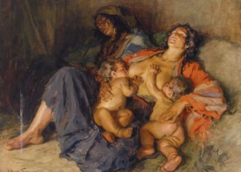 “Cigania me dy fëmijët e saj”, triumfi i jetës në gjoksin e një nëne