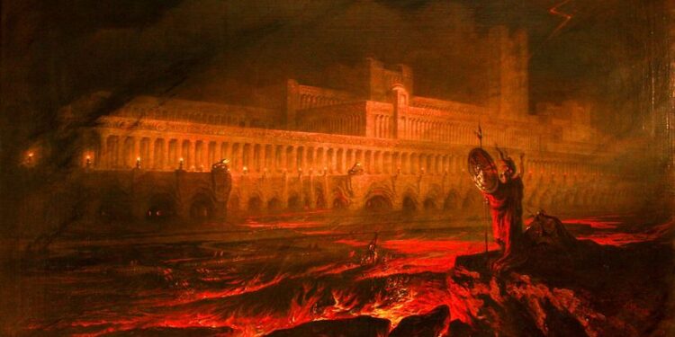 “Le Pandemonium”, kompozimi i mahnitshëm i ferrit nga John Martin sipas poemës epike të John Milton “Parajsa e humbur”