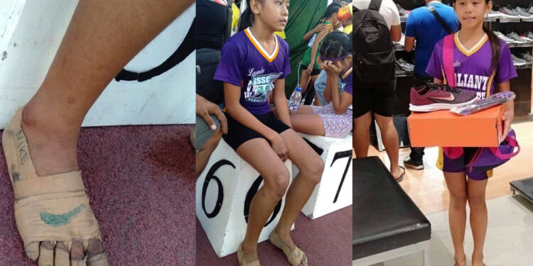 11-vjeçarja Rhea Bullos që fiton 3 medalje të arta në atletikë, me këpucë të bëra me fashë