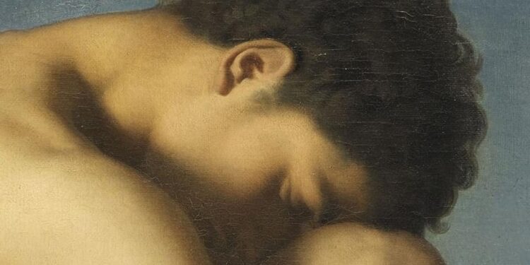 Një i ri nudo ulur pranë detit, është një pikturë vaj mbi kanavacë e artistit francez Hippolyte Flandrin_Albert Vataj