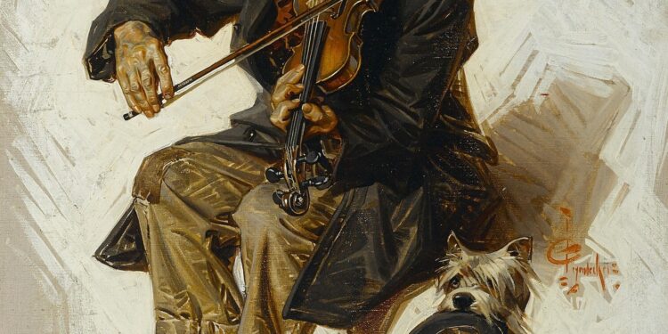 “Violinisti dhe ndihmësi i tij”, kryevepra e Joseph Christian Leyendecker, një artisti komercial