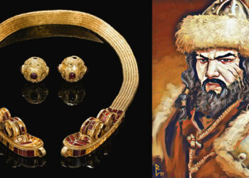 Atilla dhe artefakti i lavdisë, pushtetit dhe hijeshisë, një jakë ari që vjen e shkëlqimtë nga shekulli V