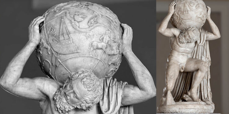 Atlasi Farnese, kur qielli bëhet barrë e art… dhe simbolizon njeriun që mbart mbi supe fatin dhe njohurinë e universit
