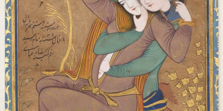 “Të Dashuruarit”, një poezi e butë persiane në penelatën e Reza Abbasit