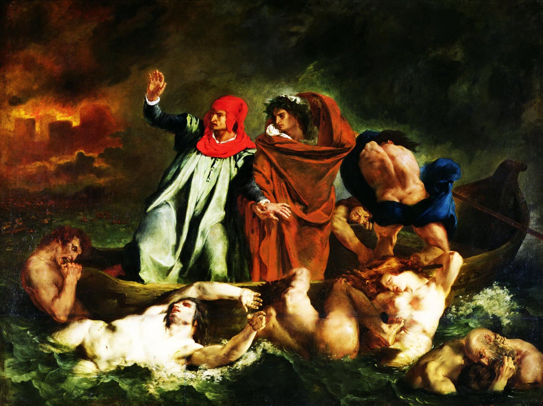 "Dante dhe Virgjili në ferr", është piktura e parë e krijuesit francez, Eugène Delacroix -Albert Vataj