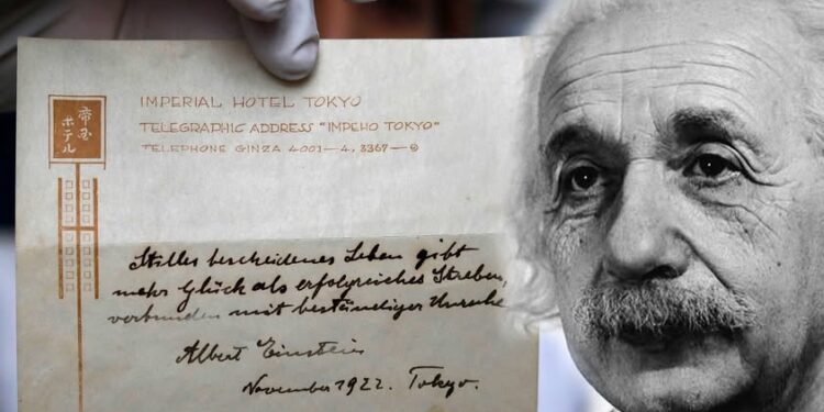 Historia e shënimit të Albert Ajnshtajn lënë si bashkish, që u vlerësua sa një thesar