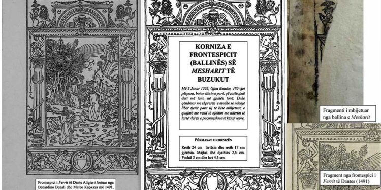 Frontespici i “Mesharit të Buzukut”, shërbesa që Prof. As. Dr Vinçens Marku i bën këtij monumenti të hershmërisë së shqipshkrimit