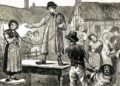 Një burrë që nxjerr në ankand gruan e tij, viti 1832, në qytetin anglez të Carlisle